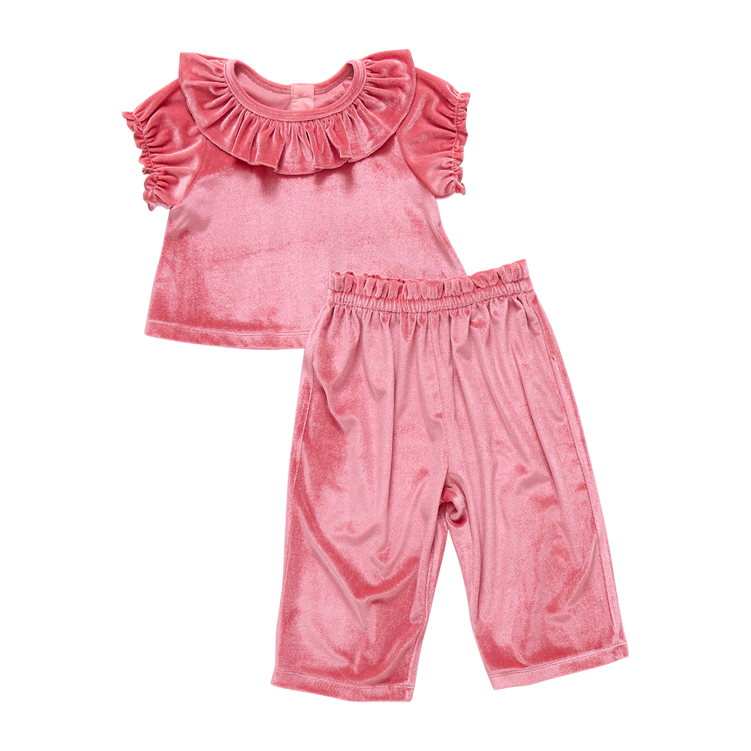 Velour Mara Two-Piece Set, Desert Rose