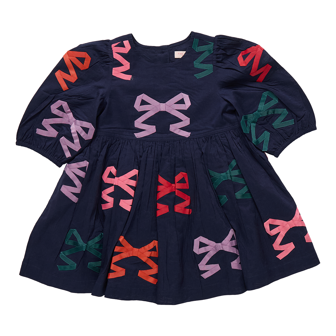 Brooke Dress, Multi Bow Applique