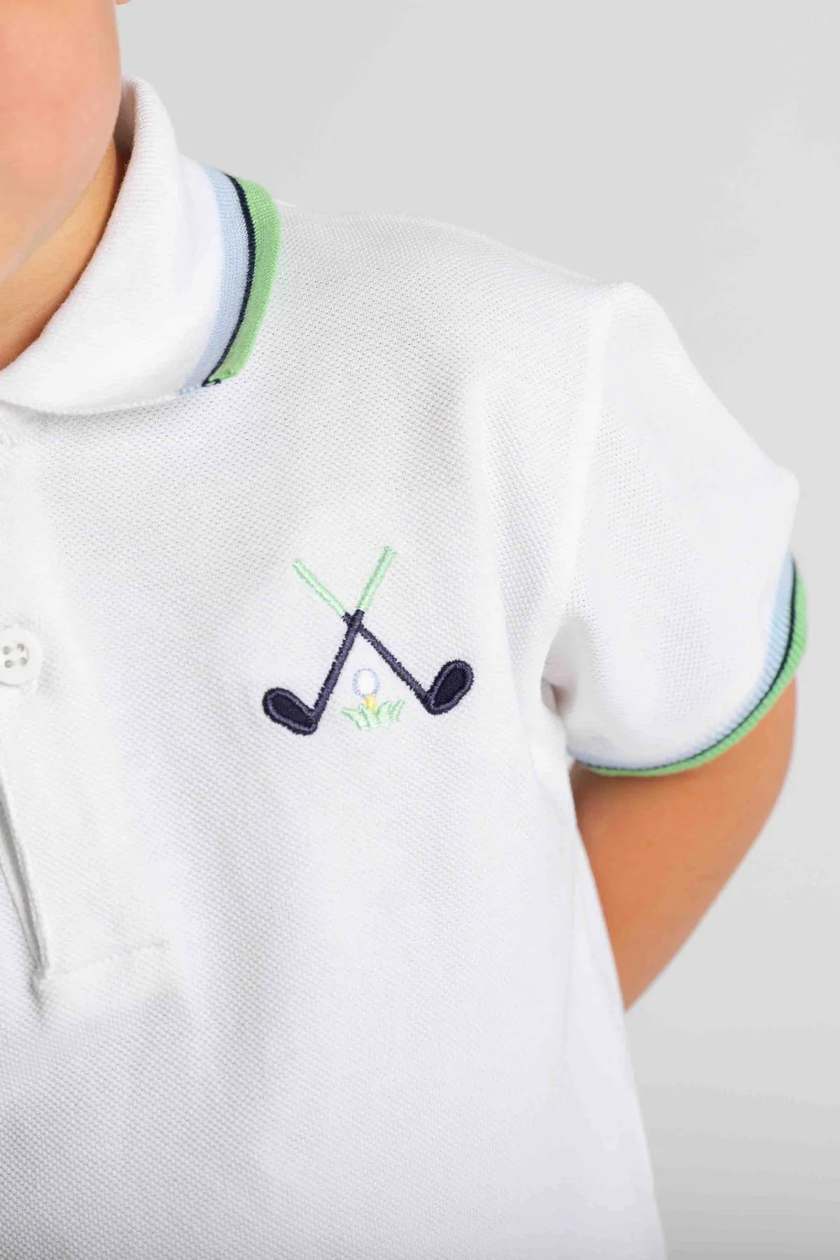 Knit Polo w/Golf Clubs