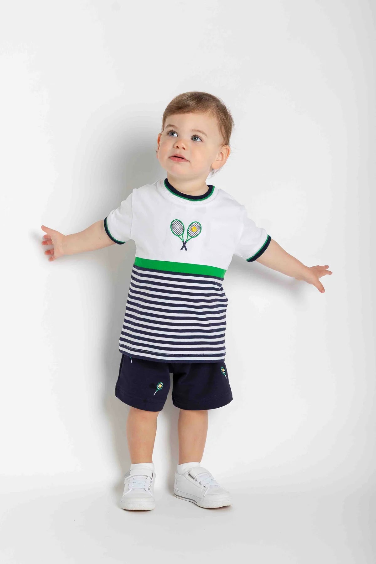 Knit Short Set w/Tennis Rackets