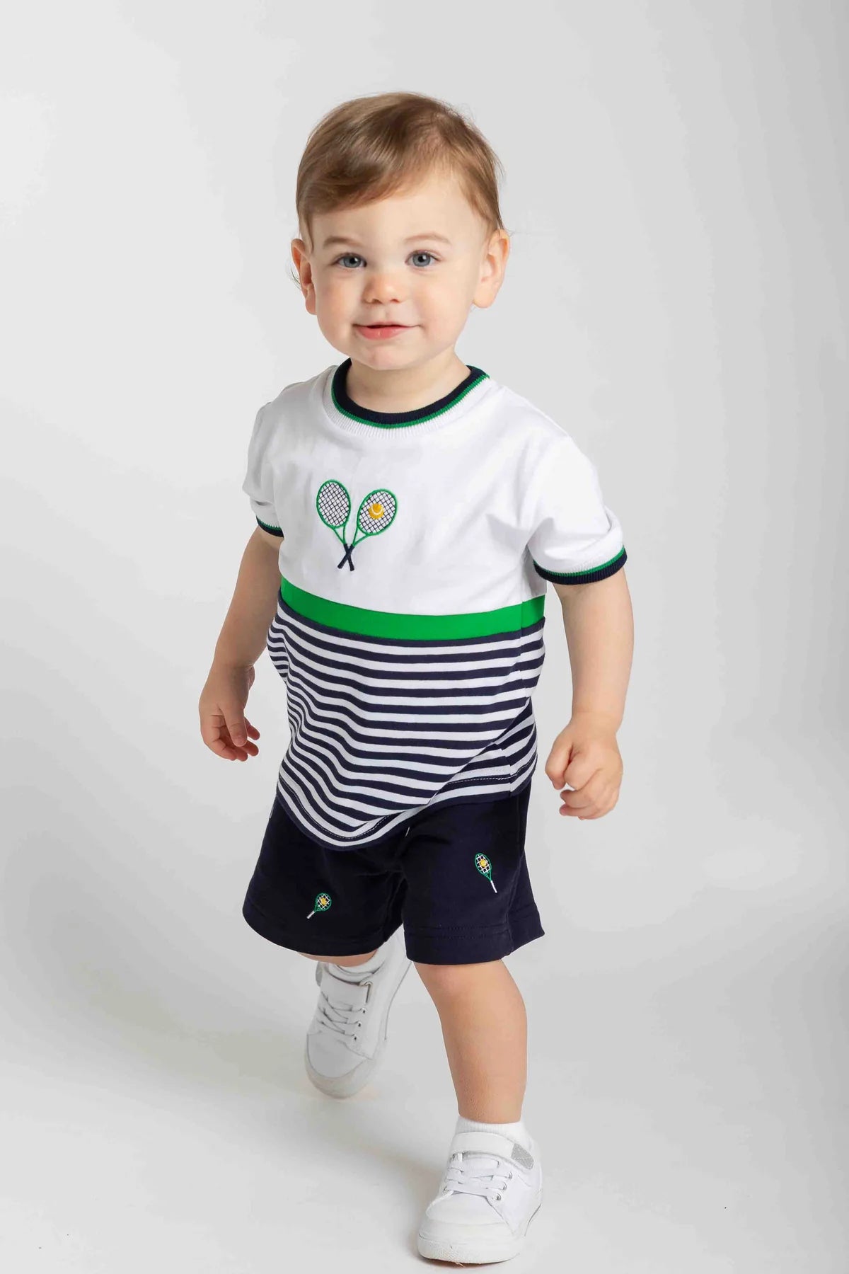 Knit Short Set w/Tennis Rackets