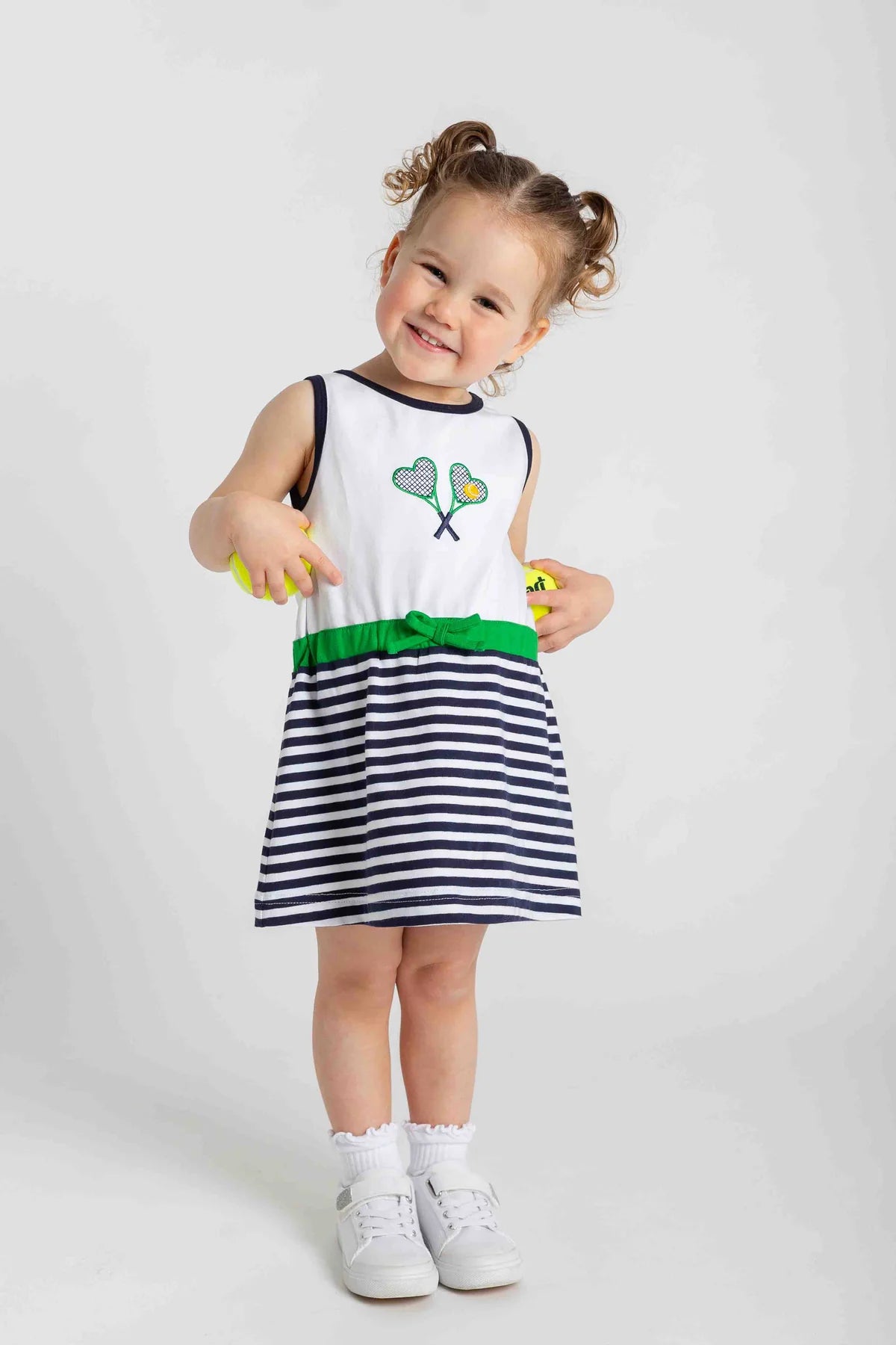 Stripe Knit Dress w/Tennis Rackets