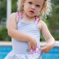 Seersucker Swimsuit w/Flowers