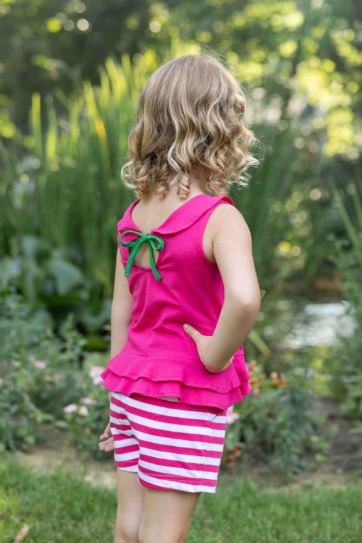 Knit Top w/Flower and Short Set