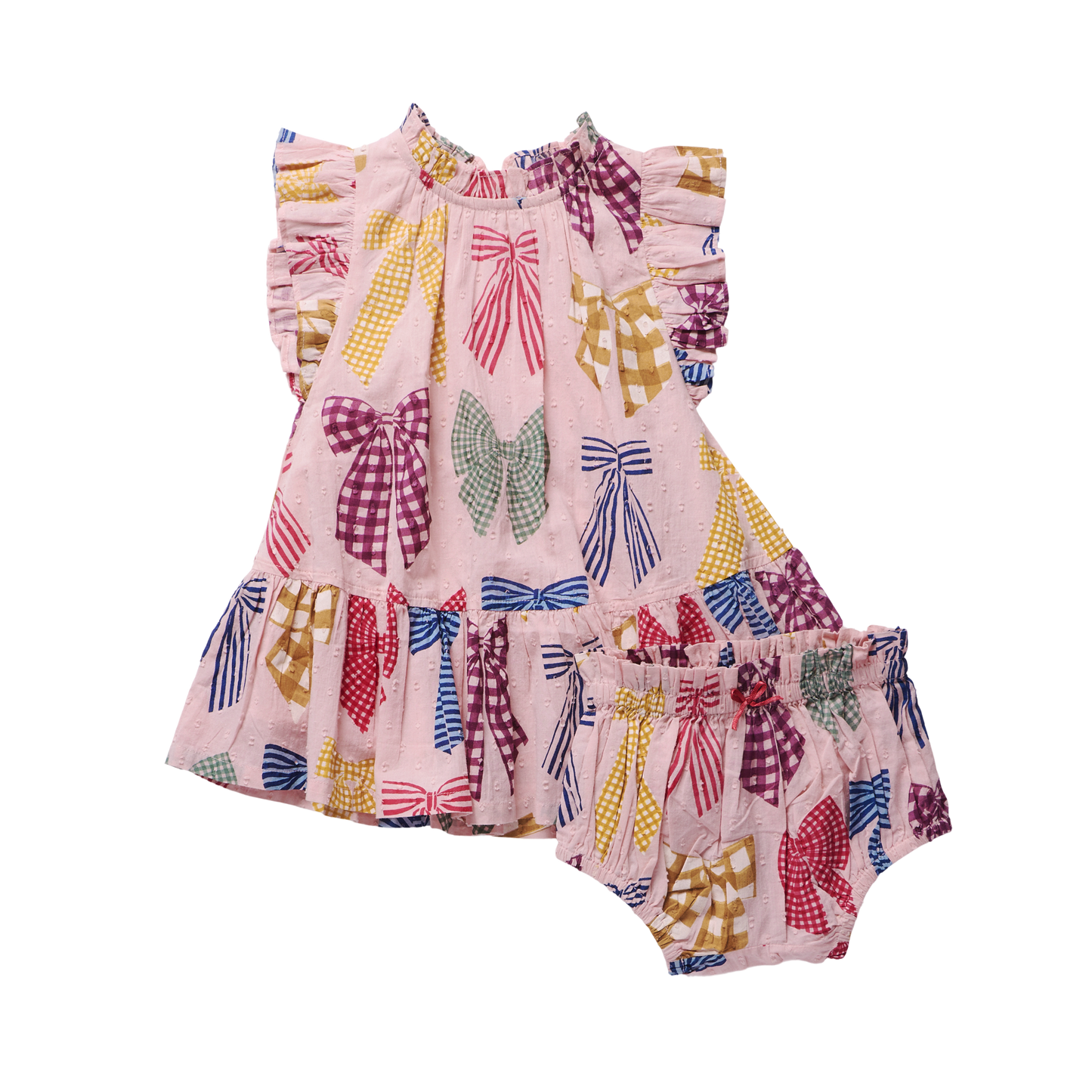 Baby Harper Dress Set, Patterned Bows
