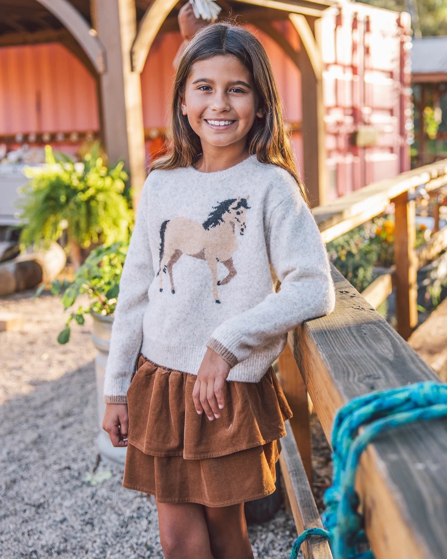 Camille Horse Sweater, Oatmeal
