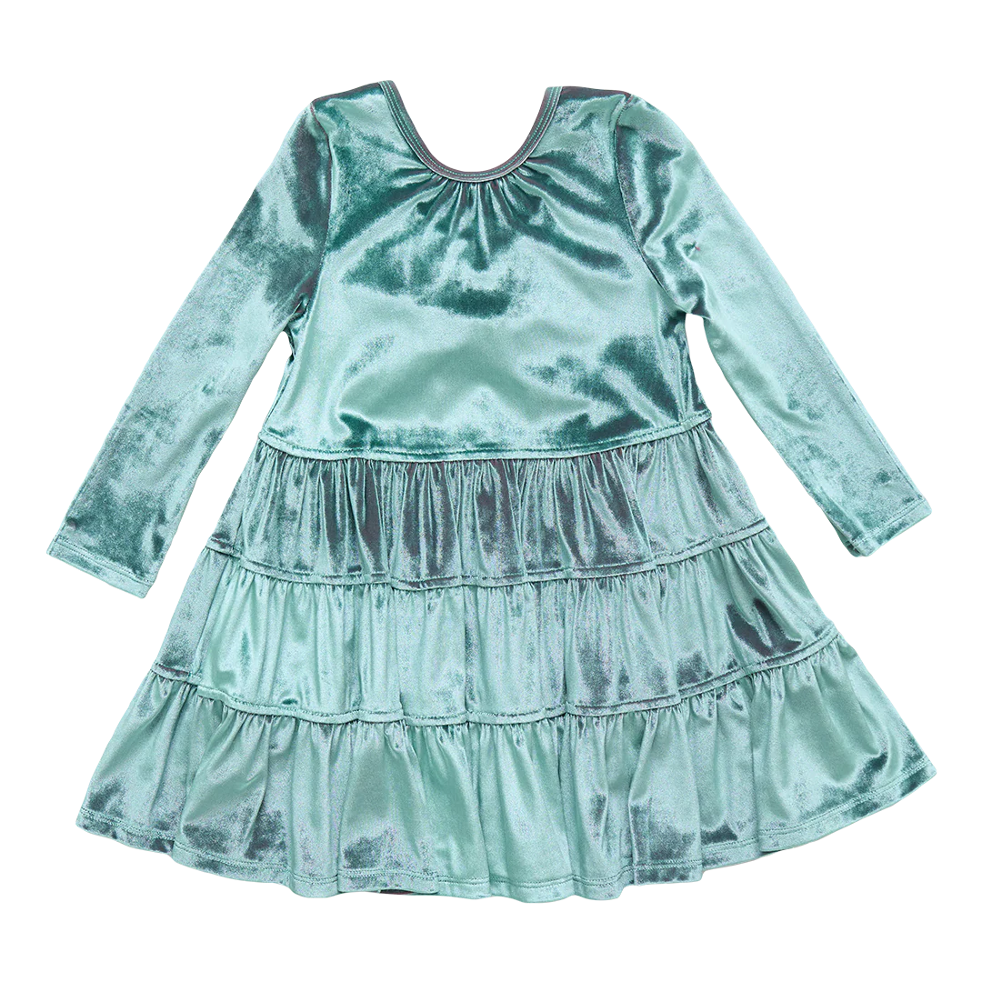 Pearl Dress, Teal Velour