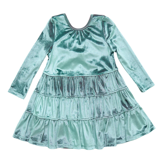 Pearl Dress, Teal Velour