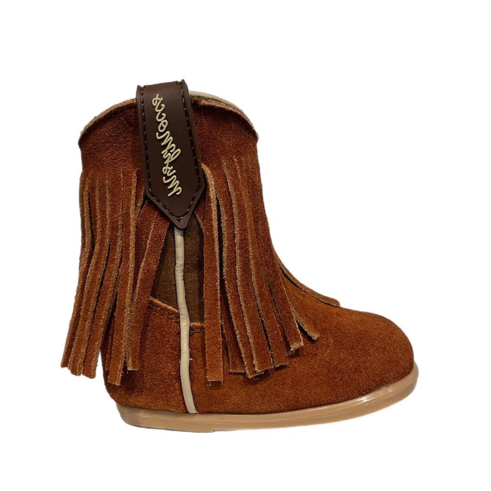 Baby 1-Layer Fringe Suede Boots, Sienna Brown