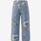 Wide Leg Jean, Floral Denim