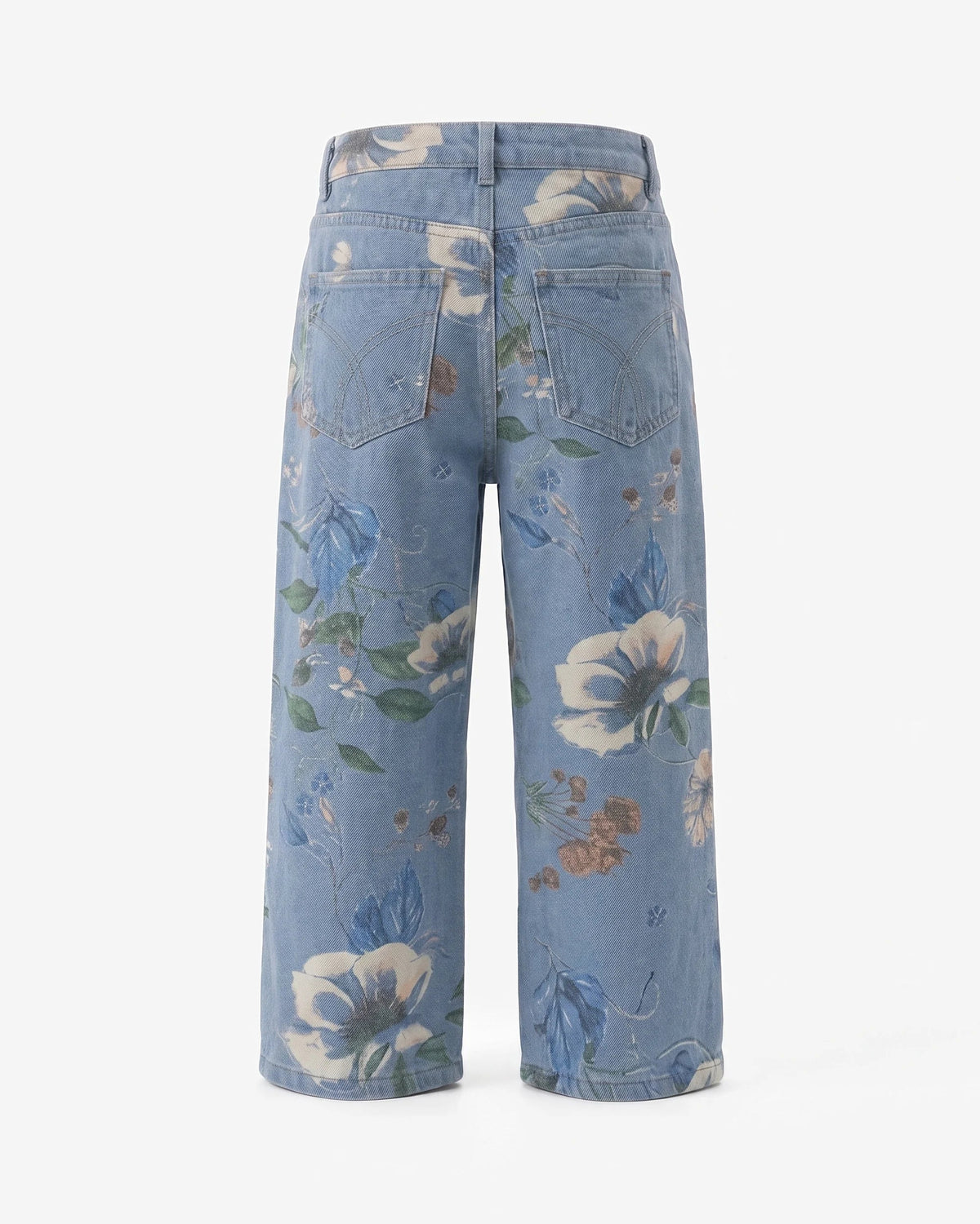 Wide Leg Jean, Floral Denim