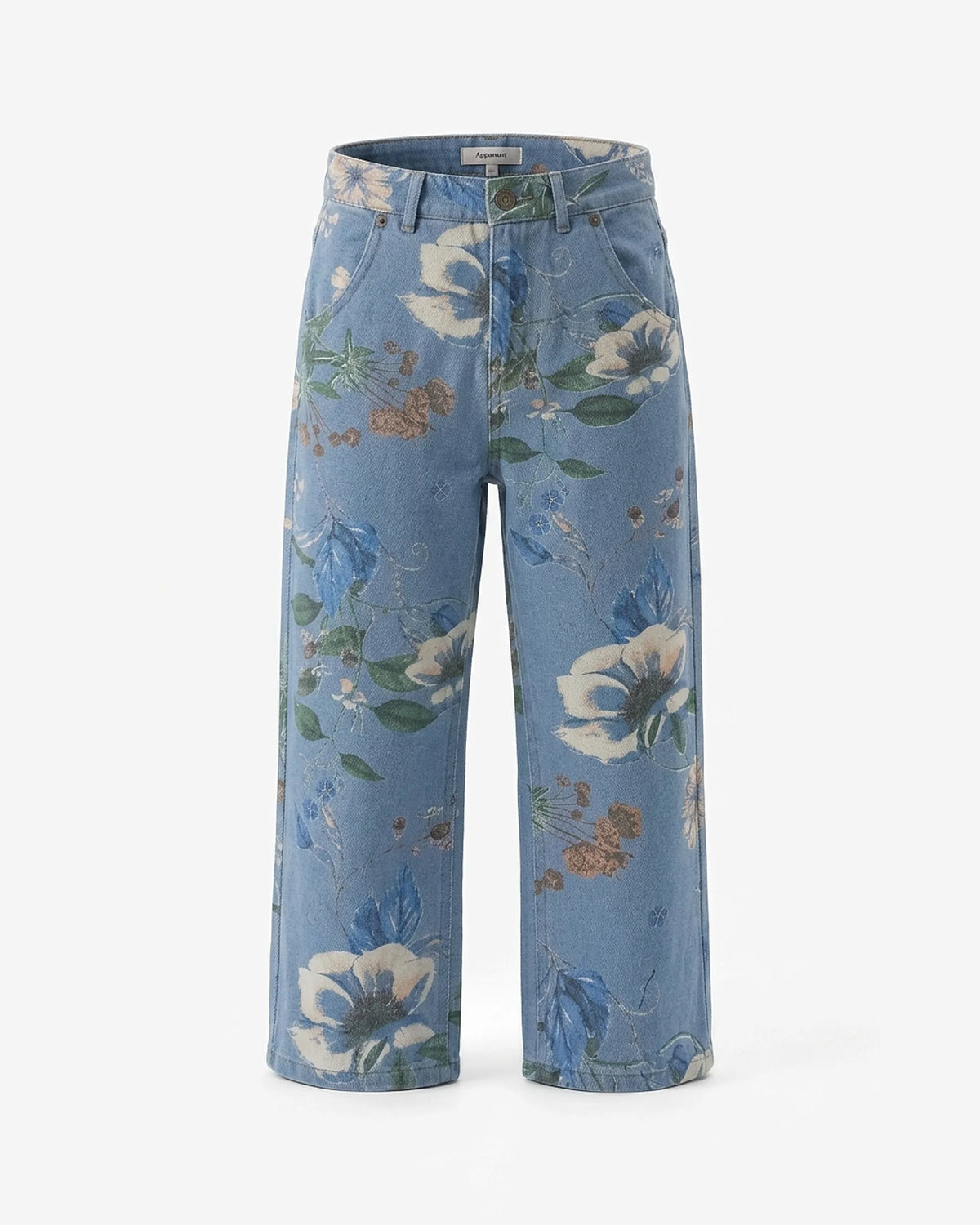 Wide Leg Jean, Floral Denim