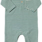 Kingston Polo Romper, Dark Green/White Stripe