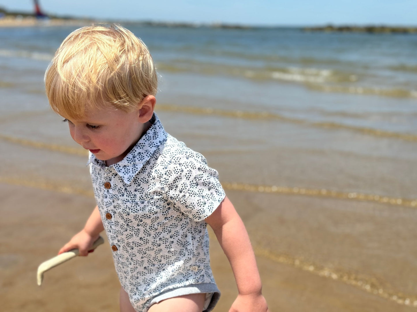 Helford Woven Onesie, Navy Floral