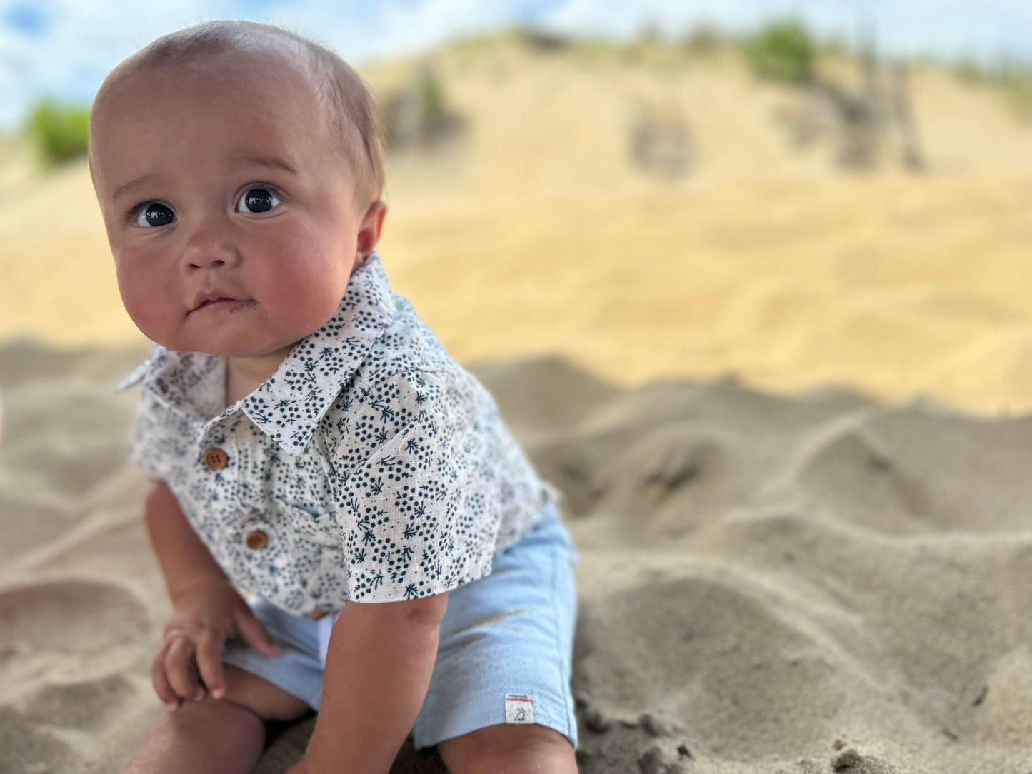 Helford Woven Onesie, Navy Floral