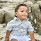 Helford Woven Onesie, Chambray Stripe