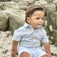 Helford Woven Onesie, Chambray Stripe