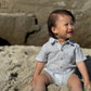 Helford Woven Onesie, Chambray Stripe