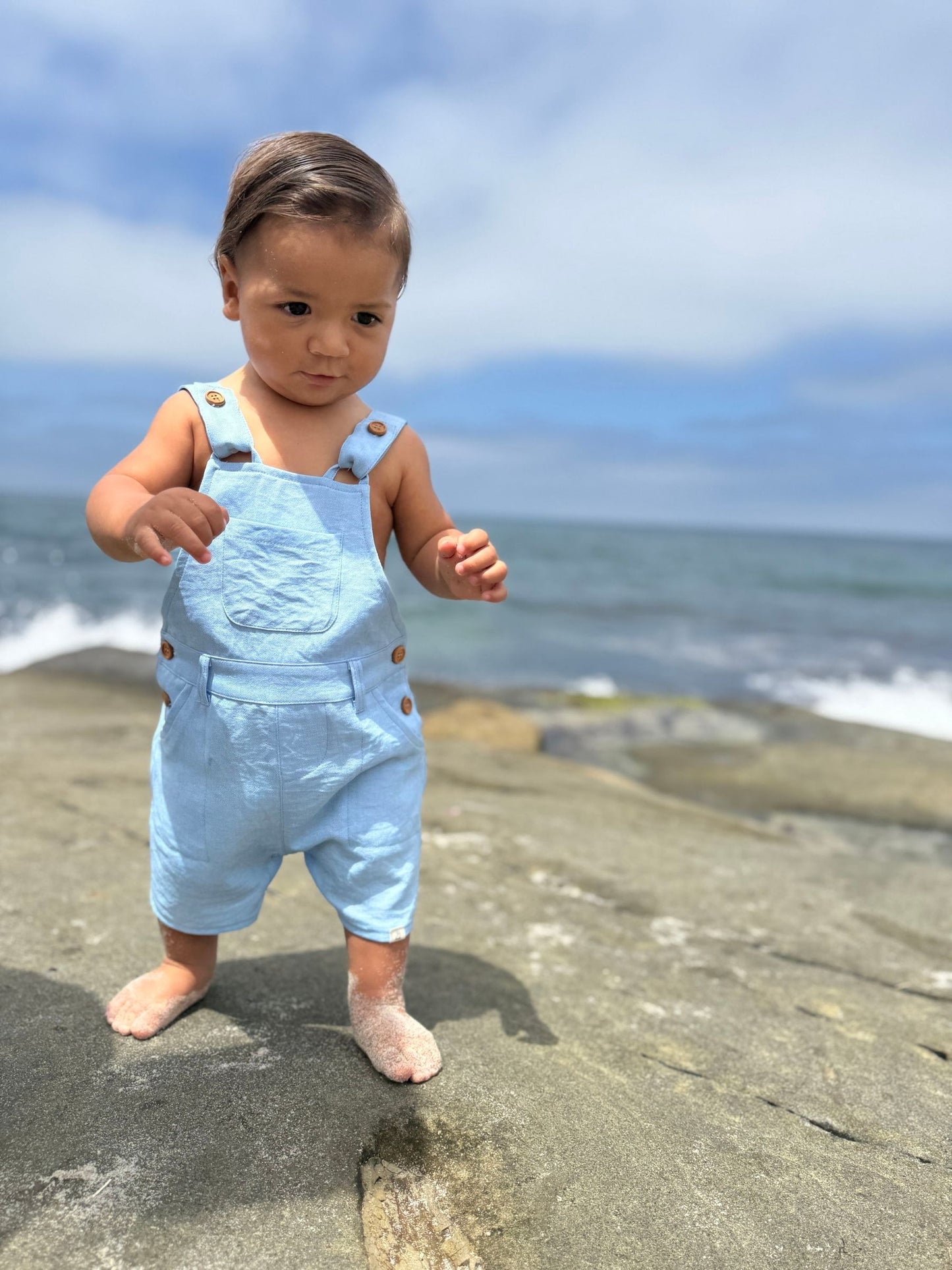 Bowline Woven Overalls, Pale Chambray