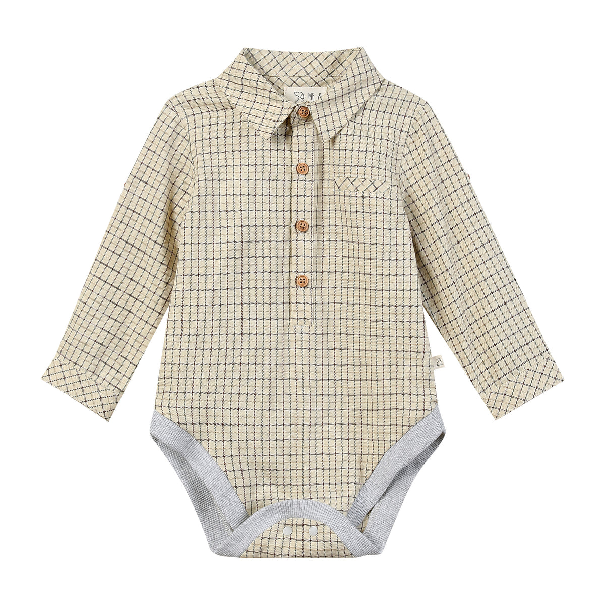 Woven Onesie and Shirt, Cream Country Plaid