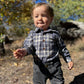 Woven Onesie and Shirt, Blue/Beige Brushed Cotton Plaid