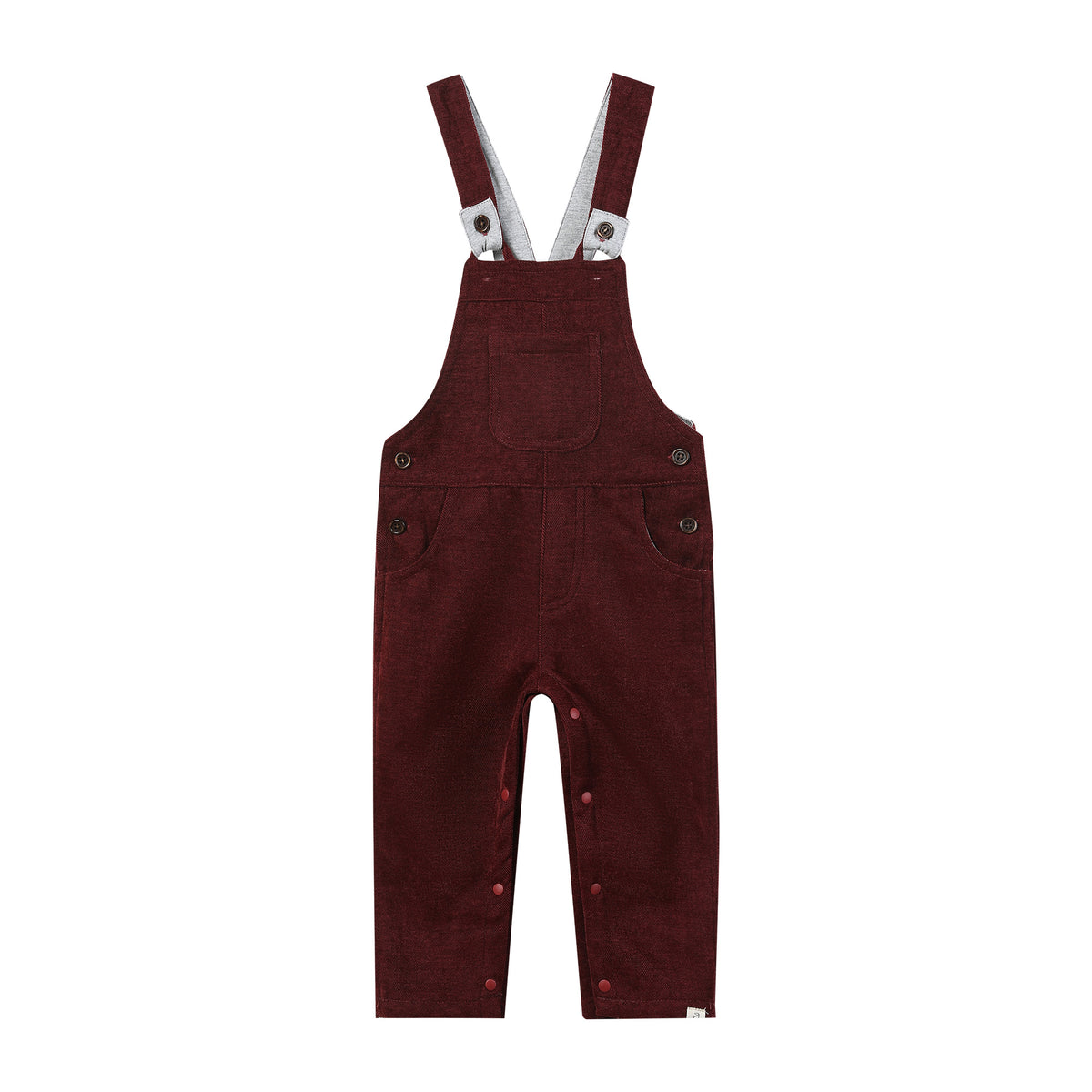 GENTRY Woven Overalls, Burgundy Moleskin