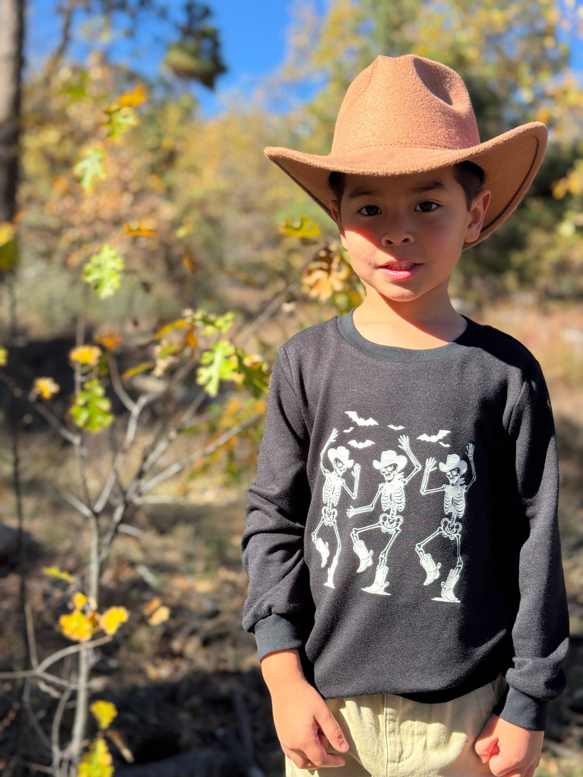 CHEROKEE Printed Tee, Dancing Cowboy Skeleton