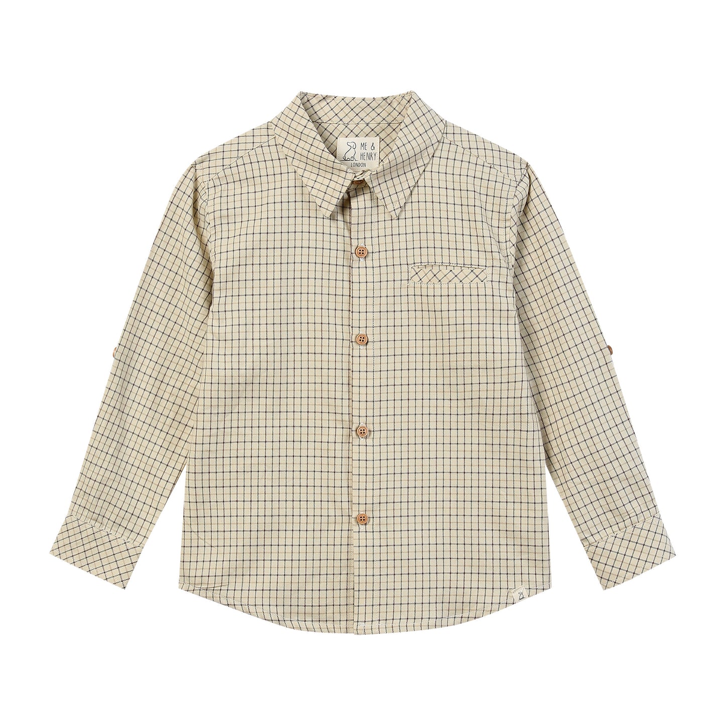 Woven Onesie and Shirt, Cream Country Plaid