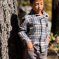 Woven Onesie and Shirt, Blue/Beige Brushed Cotton Plaid