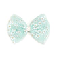 Aqua Ditsy Daisy Tulle Bow Clip