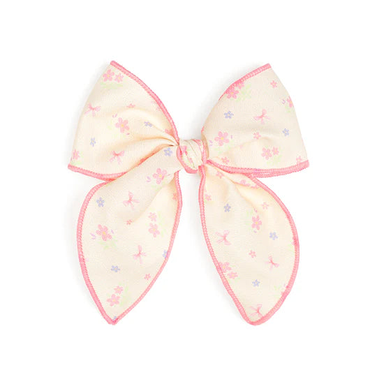 Lemon Floral Bow Clip