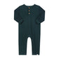 ESTILL Henley Romper, Green/Navy Stripe