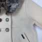 Faux Fur Trimmed Wool Coat, Ivory