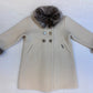 Faux Fur Trimmed Wool Coat, Ivory