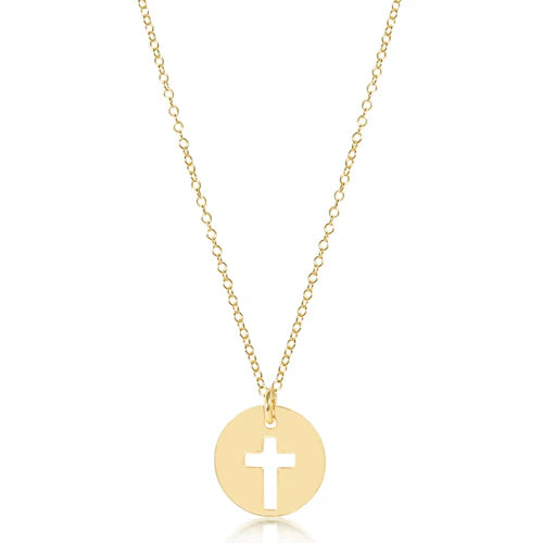 16" Necklace Gold - Blessed Disc
