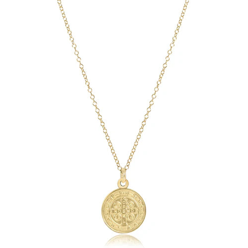 16" Necklace Gold - Blessing Gold Disc