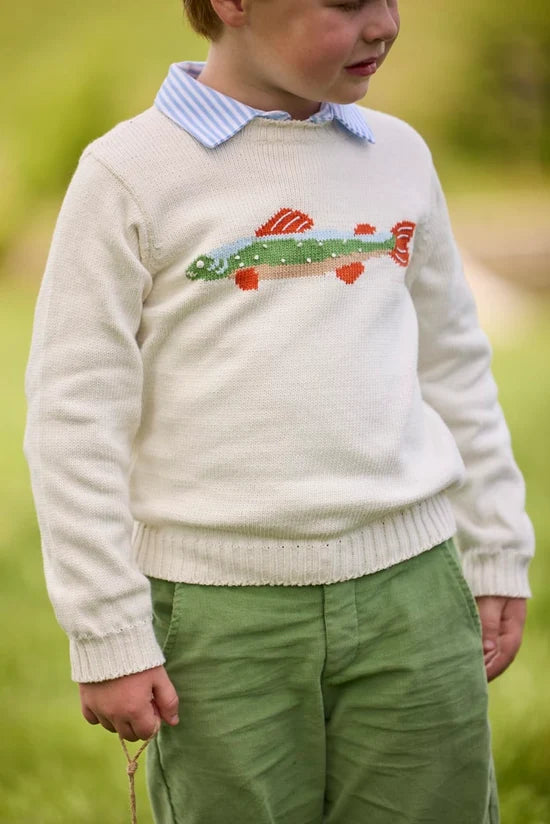 Intarsia Sweater, Brook Trout