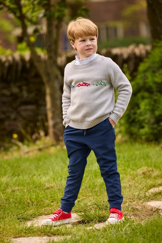 Intarsia Sweater, Race Cars