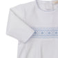Footie w/Hand Smock, CLB Fall, White/Blue