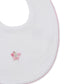 Bib w/Hand Emb, Prem. OE Rose, White/Pink