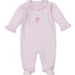 Footie w/Hand Emb., Prem. OE Rose, Pink