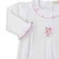 Gown w/Hand Emb., Prem. OE Rose, White/Pink