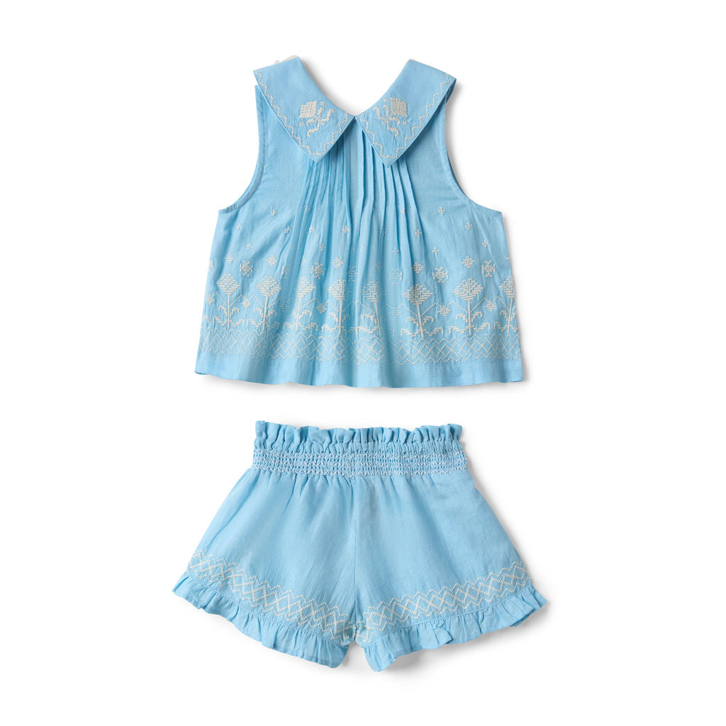 Sofia Sleeveless Set in Airy Blue