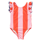 Liv Suit, Pink/Red Wide Stripe