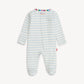 Org. Cotton Footie, Blue Stripe
