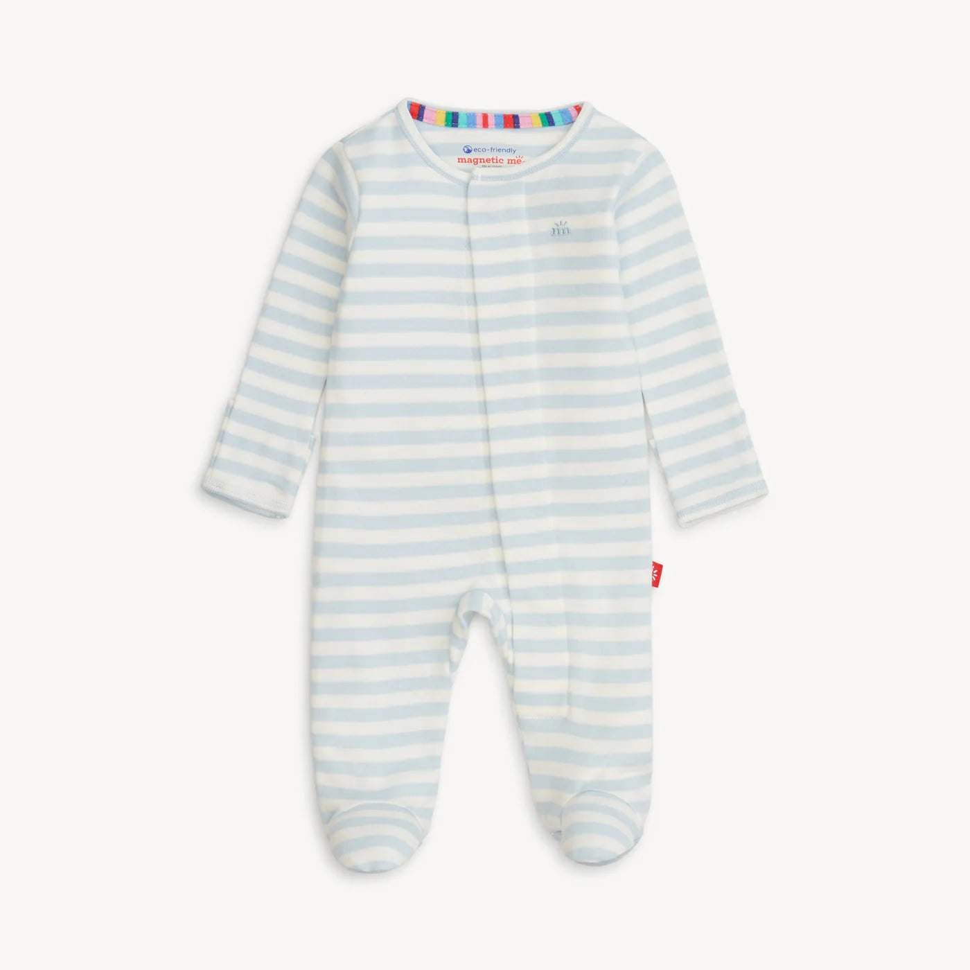 Org. Cotton Footie, Blue Stripe