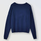 Knitted Sweater w/Heart, Navy Blue