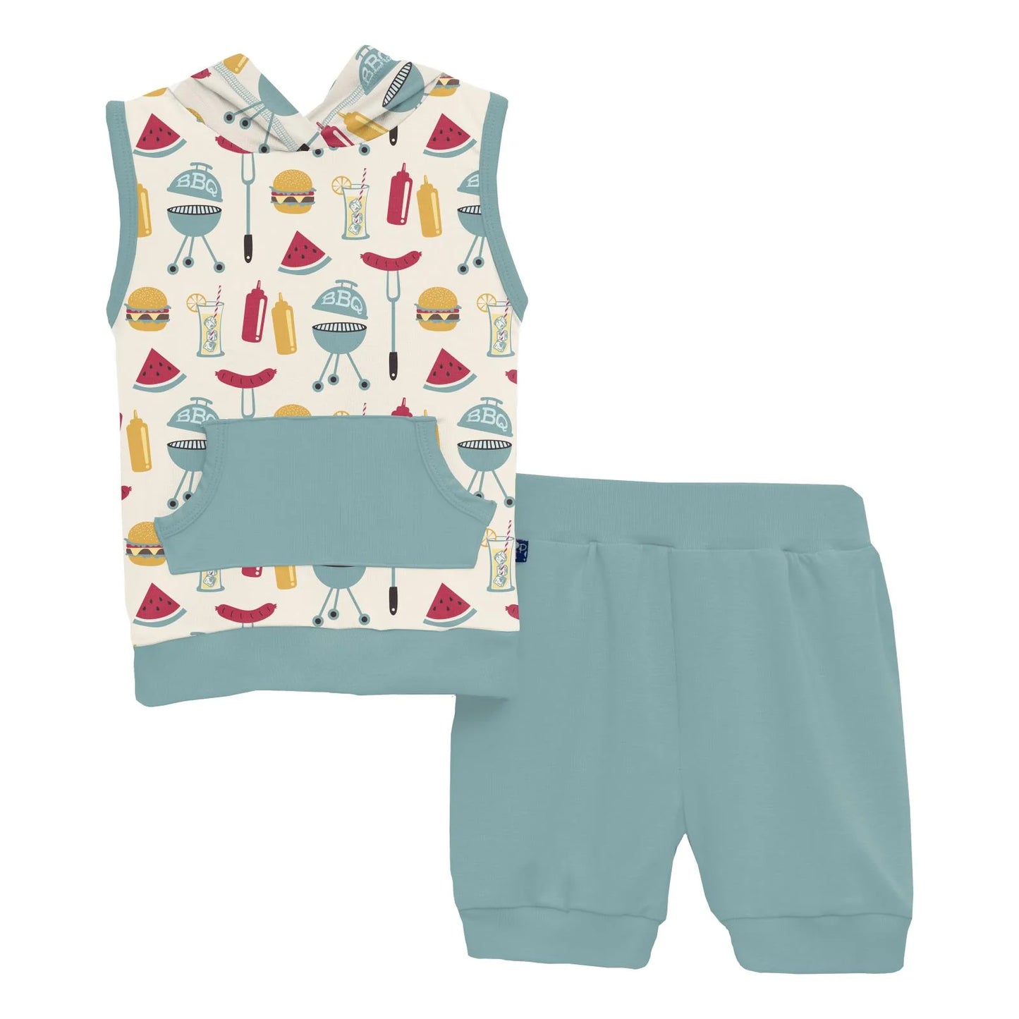 S/S Hoodie Tank Set, Natural BBQ