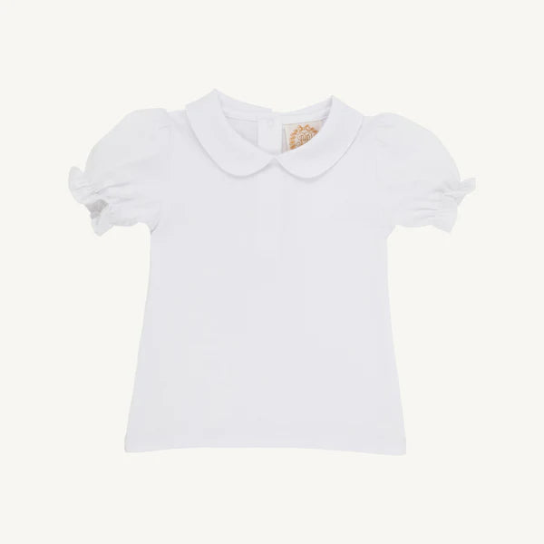 Maude's S/S Peter Pan Collar Pima Shirt, Worth Ave. White