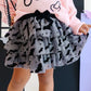 Flocked Bats Halloween Bow Tiered Tutu
